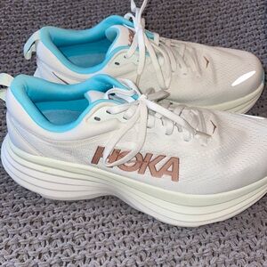 Hoka Bondi 8, Frost/Rose Gold, Sold Out, Size 8.5, New